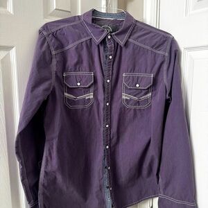 Buckle Men’s Purple Button-down Dress Shirt| SZ XL